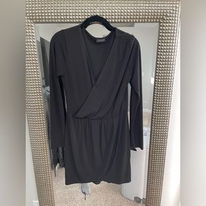 Topshop black long sleeve short dress